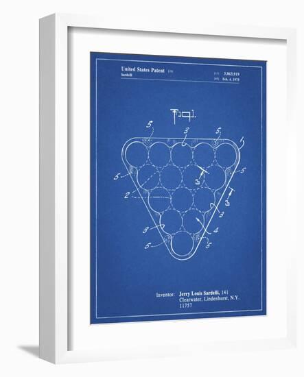 PP737-Blueprint Billiard Ball Rack Patent Poster-Cole Borders-Framed Giclee Print