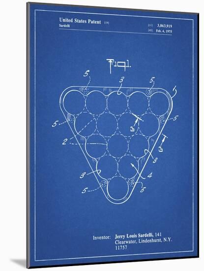 PP737-Blueprint Billiard Ball Rack Patent Poster-Cole Borders-Mounted Giclee Print