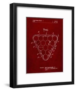 PP737-Burgundy Billiard Ball Rack Patent Poster-Cole Borders-Framed Giclee Print