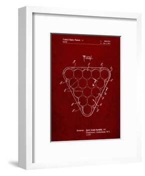 PP737-Burgundy Billiard Ball Rack Patent Poster-Cole Borders-Framed Giclee Print