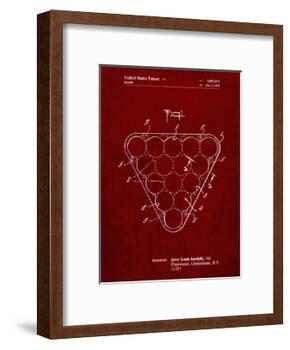 PP737-Burgundy Billiard Ball Rack Patent Poster-Cole Borders-Framed Giclee Print
