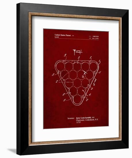 PP737-Burgundy Billiard Ball Rack Patent Poster-Cole Borders-Framed Giclee Print