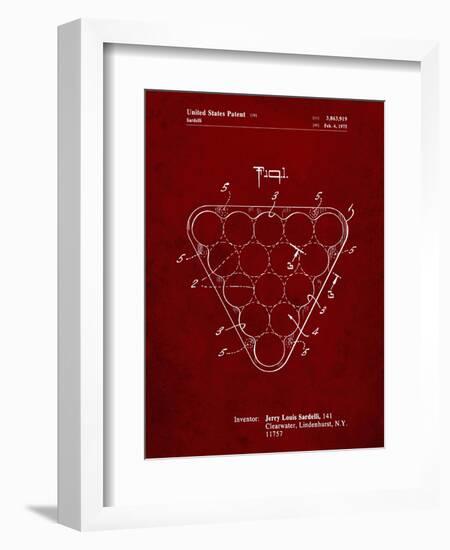 PP737-Burgundy Billiard Ball Rack Patent Poster-Cole Borders-Framed Giclee Print