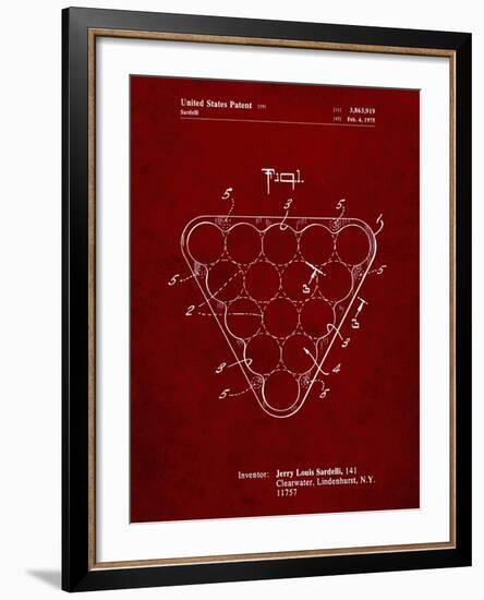 PP737-Burgundy Billiard Ball Rack Patent Poster-Cole Borders-Framed Giclee Print