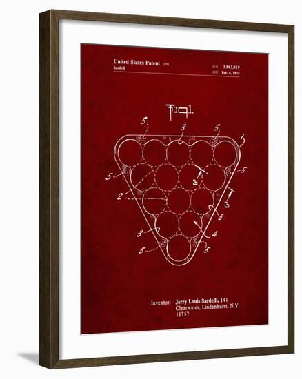 PP737-Burgundy Billiard Ball Rack Patent Poster-Cole Borders-Framed Giclee Print