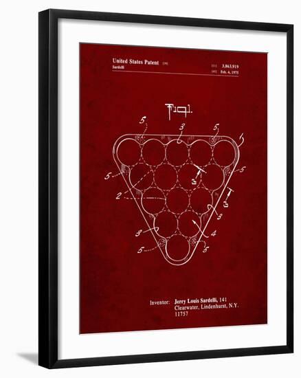 PP737-Burgundy Billiard Ball Rack Patent Poster-Cole Borders-Framed Giclee Print