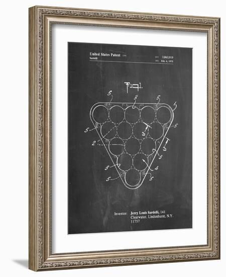 PP737-Chalkboard Billiard Ball Rack Patent Poster-Cole Borders-Framed Giclee Print