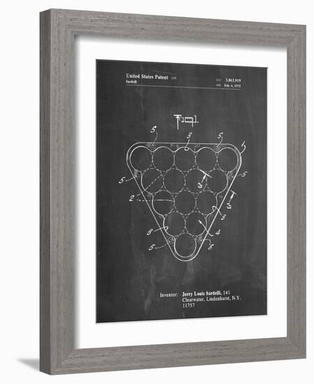 PP737-Chalkboard Billiard Ball Rack Patent Poster-Cole Borders-Framed Giclee Print