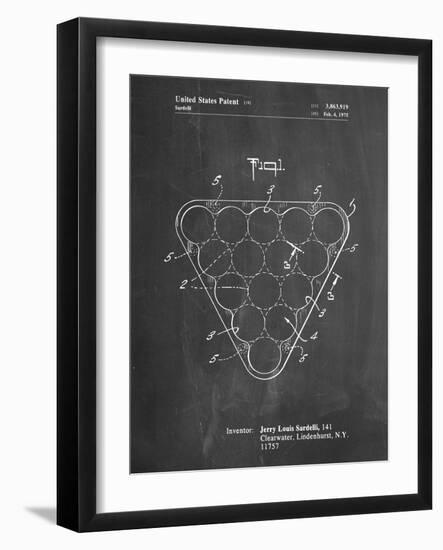 PP737-Chalkboard Billiard Ball Rack Patent Poster-Cole Borders-Framed Giclee Print