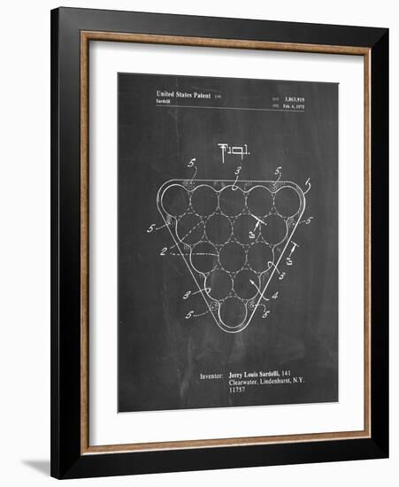 PP737-Chalkboard Billiard Ball Rack Patent Poster-Cole Borders-Framed Giclee Print