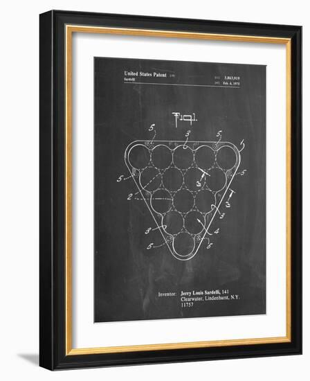 PP737-Chalkboard Billiard Ball Rack Patent Poster-Cole Borders-Framed Giclee Print