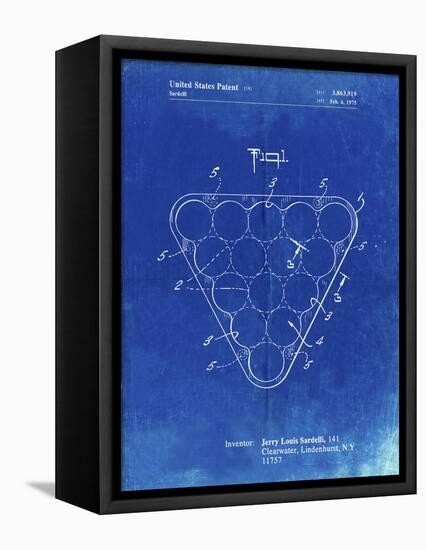 PP737-Faded Blueprint Billiard Ball Rack Patent Poster-Cole Borders-Framed Premier Image Canvas