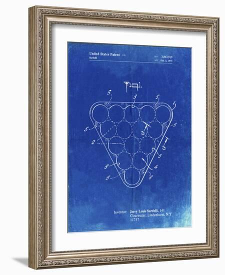 PP737-Faded Blueprint Billiard Ball Rack Patent Poster-Cole Borders-Framed Giclee Print