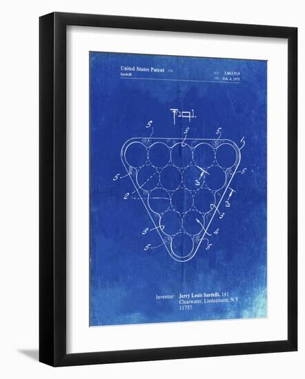 PP737-Faded Blueprint Billiard Ball Rack Patent Poster-Cole Borders-Framed Giclee Print