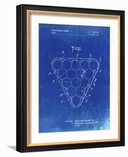 PP737-Faded Blueprint Billiard Ball Rack Patent Poster-Cole Borders-Framed Giclee Print