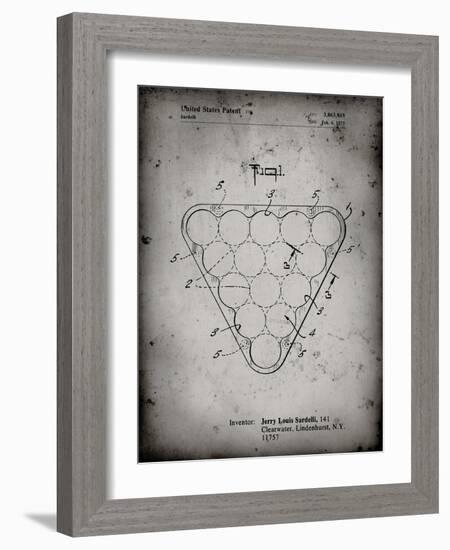 PP737-Faded Grey Billiard Ball Rack Patent Poster-Cole Borders-Framed Giclee Print