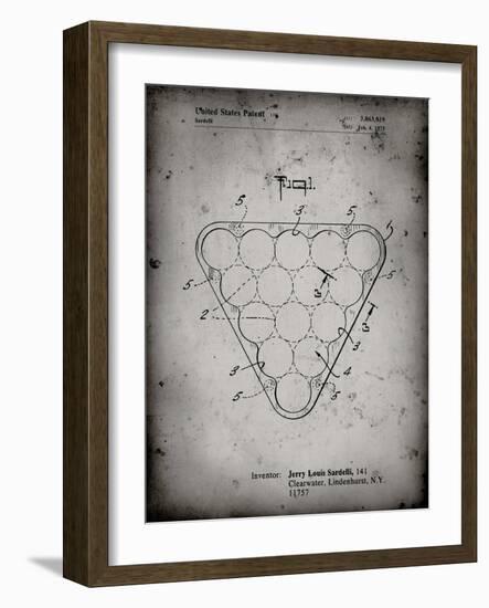 PP737-Faded Grey Billiard Ball Rack Patent Poster-Cole Borders-Framed Giclee Print