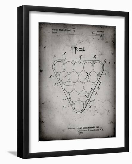 PP737-Faded Grey Billiard Ball Rack Patent Poster-Cole Borders-Framed Giclee Print