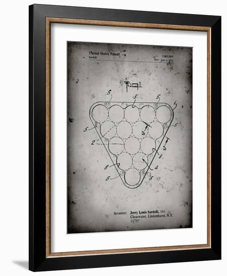 PP737-Faded Grey Billiard Ball Rack Patent Poster-Cole Borders-Framed Giclee Print