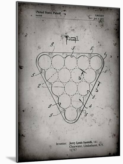 PP737-Faded Grey Billiard Ball Rack Patent Poster-Cole Borders-Mounted Giclee Print