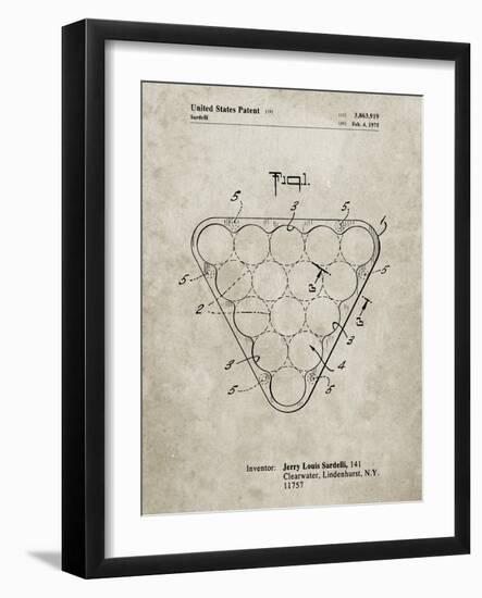 PP737-Sandstone Billiard Ball Rack Patent Poster-Cole Borders-Framed Giclee Print