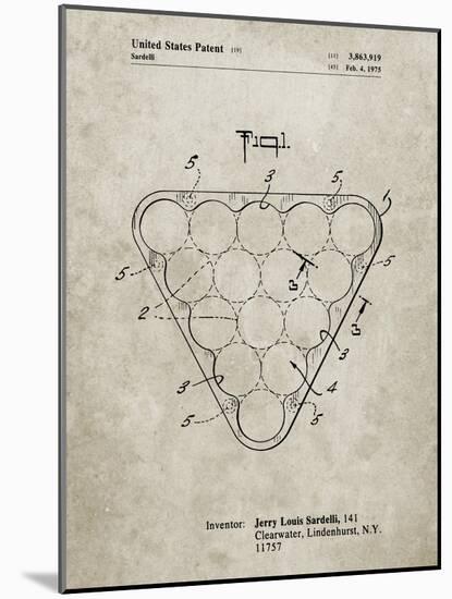 PP737-Sandstone Billiard Ball Rack Patent Poster-Cole Borders-Mounted Giclee Print