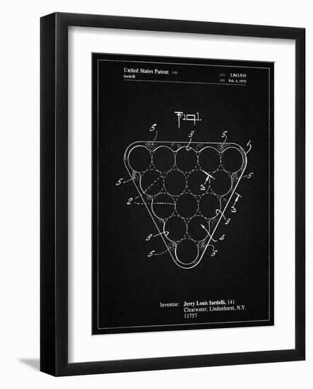 PP737-Vintage Black Billiard Ball Rack Patent Poster-Cole Borders-Framed Giclee Print