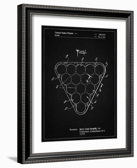 PP737-Vintage Black Billiard Ball Rack Patent Poster-Cole Borders-Framed Giclee Print