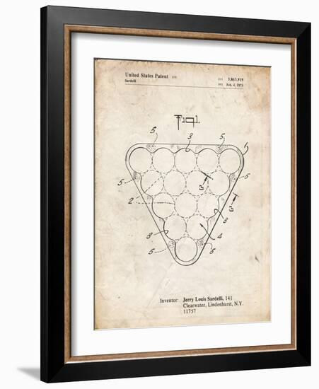 PP737-Vintage Parchment Billiard Ball Rack Patent Poster-Cole Borders-Framed Giclee Print