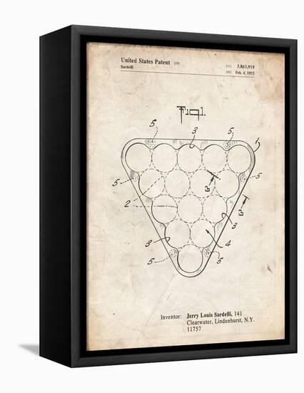 PP737-Vintage Parchment Billiard Ball Rack Patent Poster-Cole Borders-Framed Premier Image Canvas