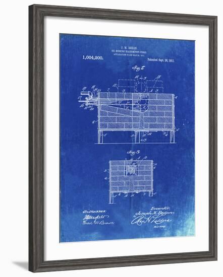 PP742-Faded Blueprint Blacksmith Forge Patent Poster-Cole Borders-Framed Giclee Print