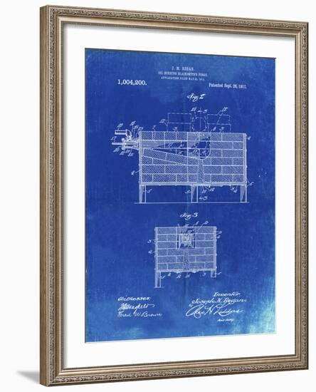 PP742-Faded Blueprint Blacksmith Forge Patent Poster-Cole Borders-Framed Giclee Print