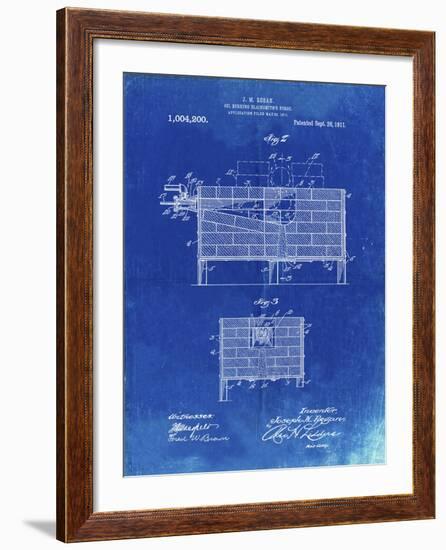 PP742-Faded Blueprint Blacksmith Forge Patent Poster-Cole Borders-Framed Giclee Print