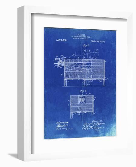 PP742-Faded Blueprint Blacksmith Forge Patent Poster-Cole Borders-Framed Giclee Print