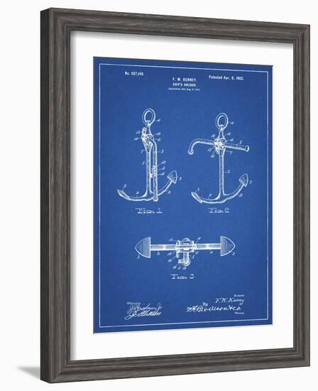 PP745-Blueprint Boat Anchor Patent Poster-Cole Borders-Framed Giclee Print