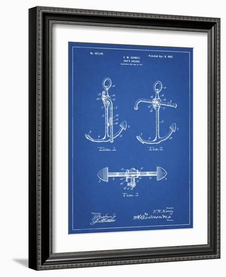 PP745-Blueprint Boat Anchor Patent Poster-Cole Borders-Framed Giclee Print