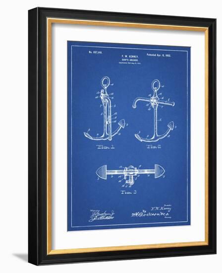 PP745-Blueprint Boat Anchor Patent Poster-Cole Borders-Framed Giclee Print