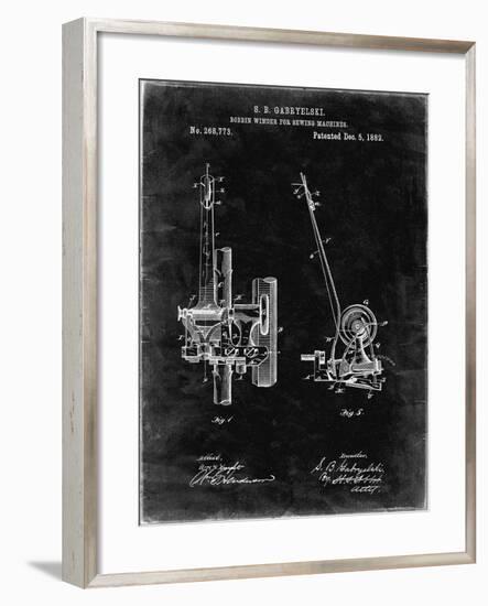 PP747-Black Grunge Bobbin Winder for Sewing Machines Poster-Cole Borders-Framed Giclee Print