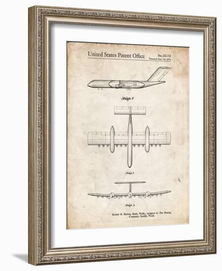 PP749-Vintage Parchment Boeing RC-1 Airplane Concept Patent Poster-Cole Borders-Framed Giclee Print