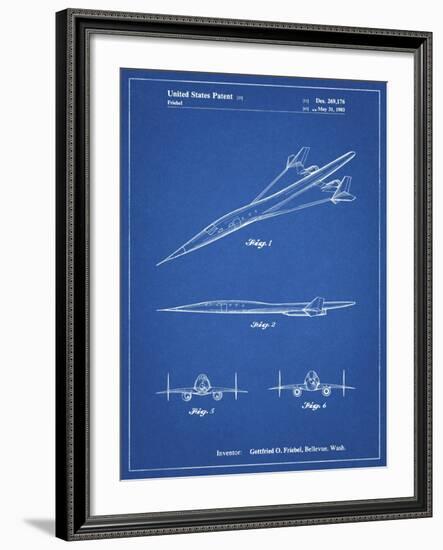 PP751-Blueprint Boeing Supersonic Transport Concept Patent Poster-Cole Borders-Framed Giclee Print