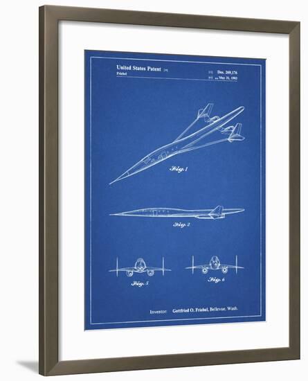 PP751-Blueprint Boeing Supersonic Transport Concept Patent Poster-Cole Borders-Framed Giclee Print