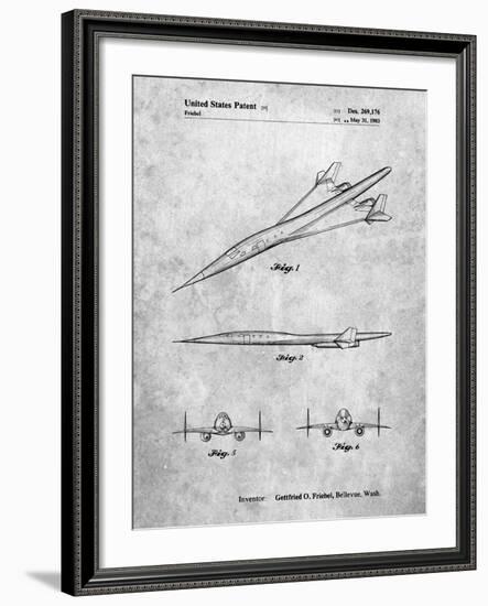 PP751-Slate Boeing Supersonic Transport Concept Patent Poster-Cole Borders-Framed Giclee Print