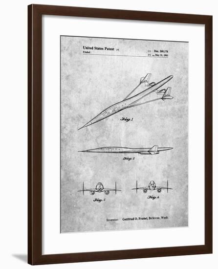 PP751-Slate Boeing Supersonic Transport Concept Patent Poster-Cole Borders-Framed Giclee Print