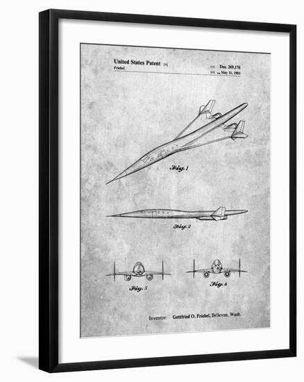 PP751-Slate Boeing Supersonic Transport Concept Patent Poster-Cole Borders-Framed Giclee Print