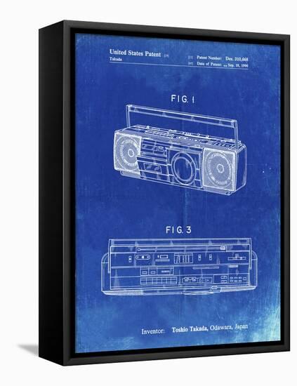 PP752-Faded Blueprint Boom Box Patent Poster-Cole Borders-Framed Premier Image Canvas