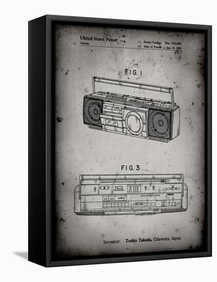 PP752-Faded Grey Boom Box Patent Poster-Cole Borders-Framed Premier Image Canvas