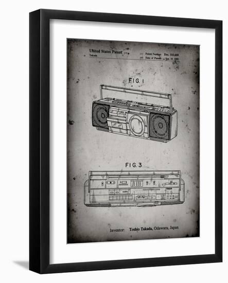 PP752-Faded Grey Boom Box Patent Poster-Cole Borders-Framed Giclee Print