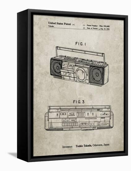 PP752-Sandstone Boom Box Patent Poster-Cole Borders-Framed Premier Image Canvas