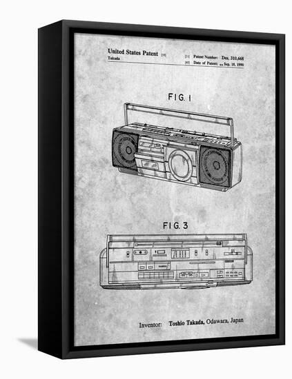 PP752-Slate Boom Box Patent Poster-Cole Borders-Framed Premier Image Canvas