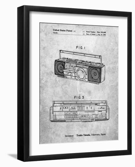 PP752-Slate Boom Box Patent Poster-Cole Borders-Framed Giclee Print